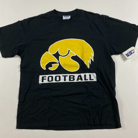 Vintage NWT Iowa Hawkeyes T Shirt Mens XL Black Cotton NCAA - Picture 1 of 9